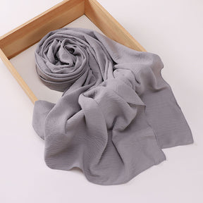 MSL426   Imitation cotton and linen pleated hijab