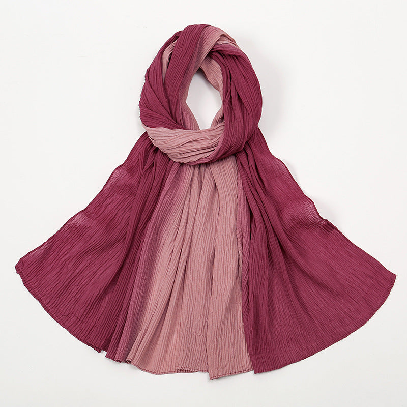 VS0801  New Gradient Color Ruffled Solid Color Women's Scarf