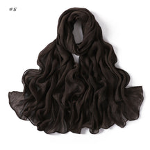 YZ322  Plain Washed-Dye Modal Crinkle Rolled-Edge Hijab