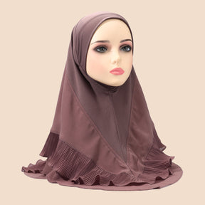 TD85-074  Crystal linen chiffon double-layer ruffled pullover headscarf comfortable and breathable spot wholesale