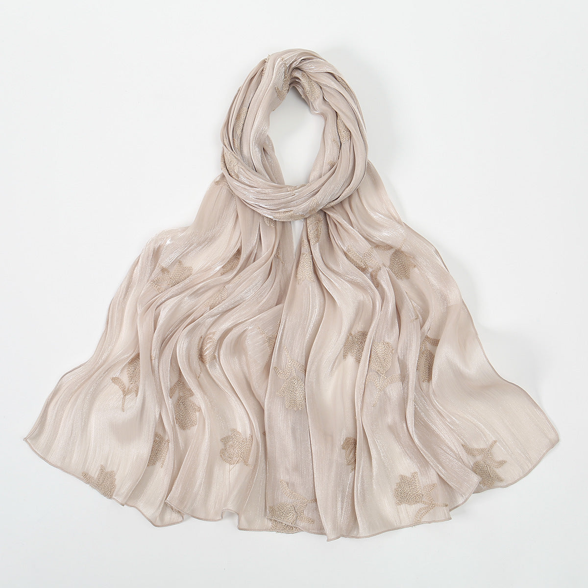 VE141  Sea Island Silk Embroidered Breathable Fashion Hijab