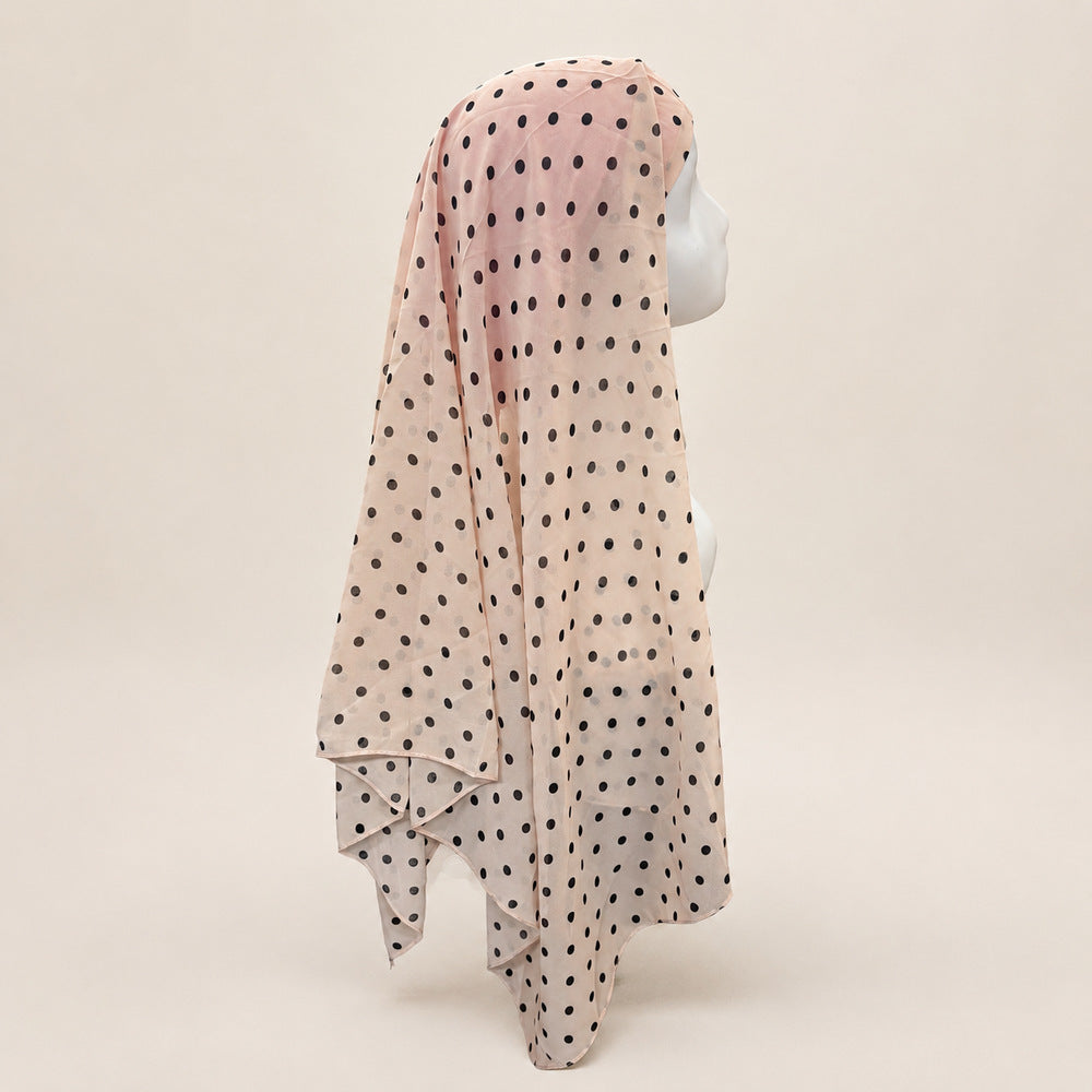 JBXF000  Printed Chiffon Hijab + Attached Tie Back Cap