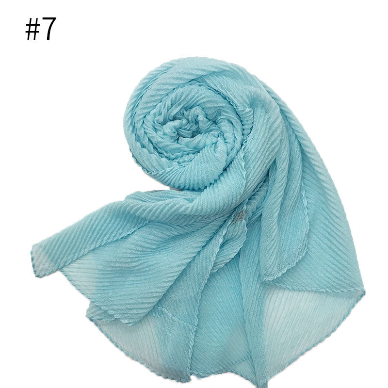 ND349  Plain Breathable Voile Twill Crinkle Hijab