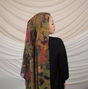 FZ001  Imitation silk double-sided oozing tie-dyed Muslim hijab