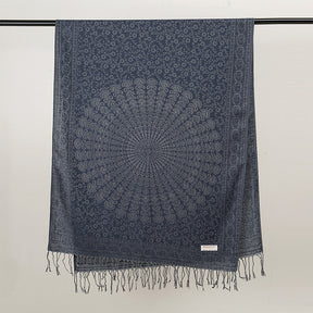 MY14 Winter cashmere-like warm tassel jacquard scarf