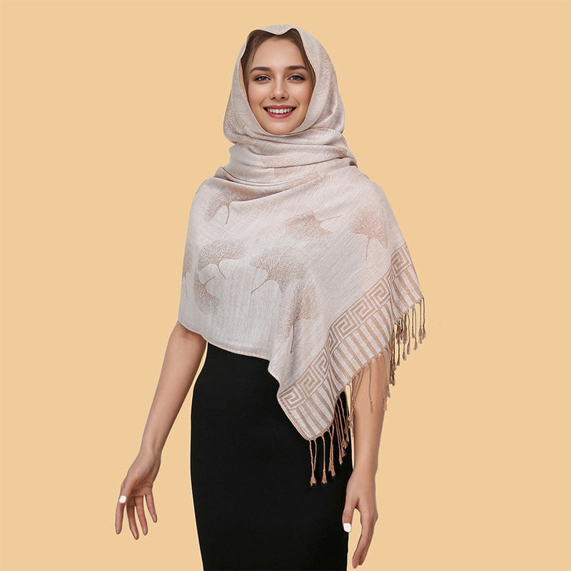 MY12 New style shawl tassel scarf polyester cotton