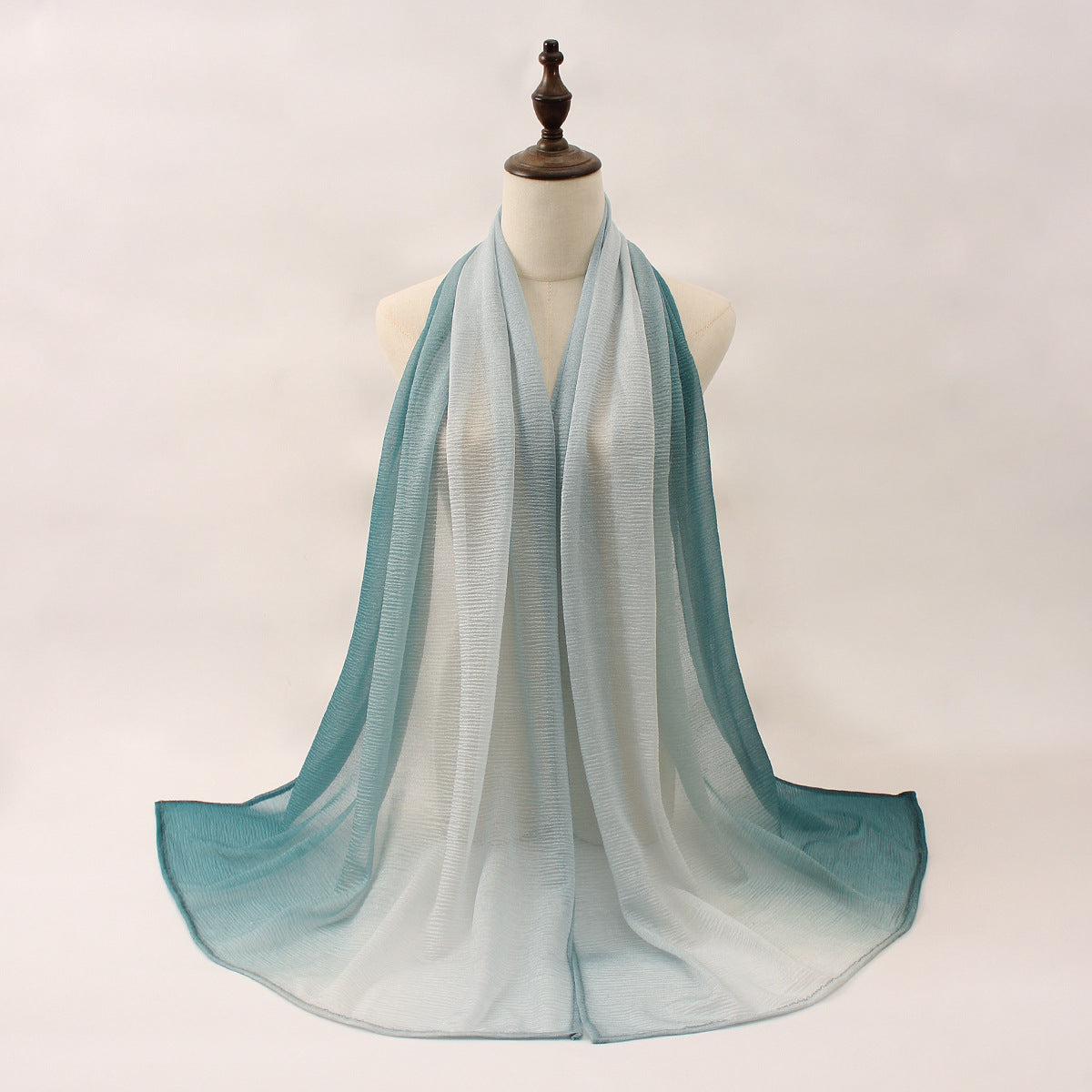 Z0A70004  Mercerized cotton colorblock thin hijab