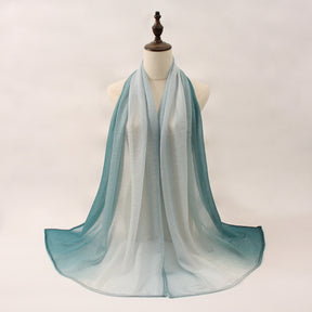 Z0A70004  Mercerized cotton colorblock thin hijab