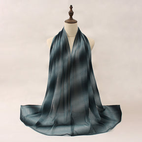 Z0A70006  Striped gradient pleated scarf - MOQ:2