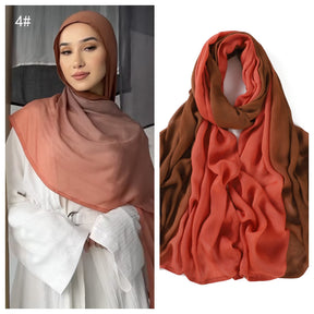 YZ233 High quality modal wide brim thin hand-painted gradient color shawl scarf