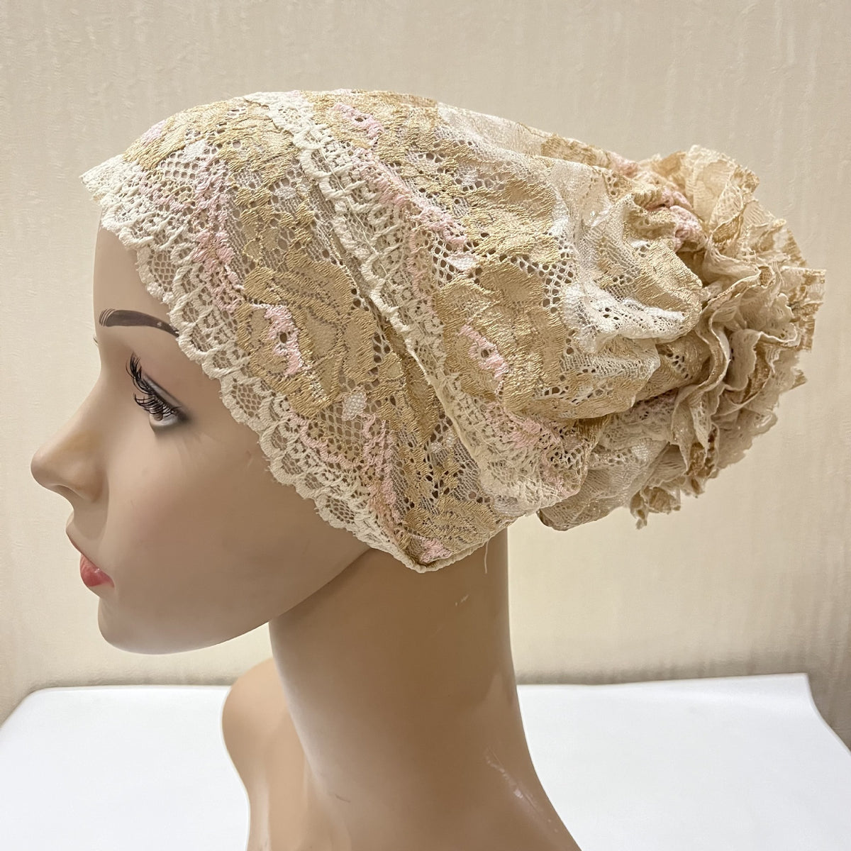 H311 lace Flower hijab turban hat