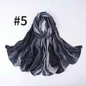SS010 Breathable Sun-Protective Modal Tie-Dye Crinkled Hijab