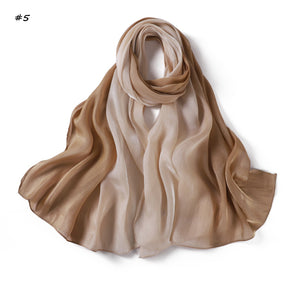 YZ313  Shimmering Ombre Sea Island Satin Crinkle Polyester Hijab