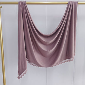 MLSL-457  Liquid Jersey Hijab with Lace L-Shaped Trim