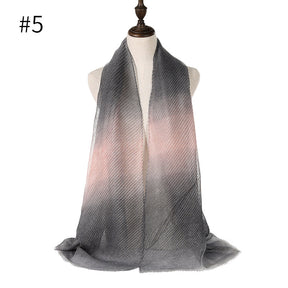 ND357 Gradient color crushed gold thread women's scarf hijab  hijab/tudung  printed hijab  printed scarf  Gradient