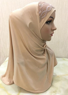 H020 plain instant hijab turban hat