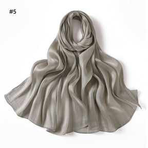 YZ206  Spring and summer new thin soft shiny silk shawl scarf