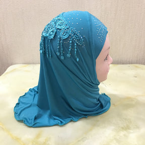 H142 hot stamping rhinestone plain instant hijab