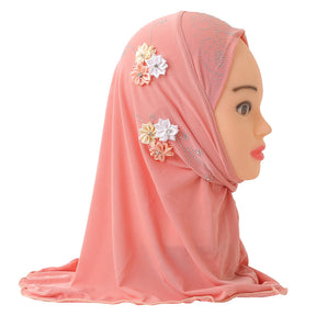 H075  Little girl hijab child cap