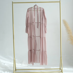 LR866+LR867   (abaya + hijab + underwear)Elegant Cardigan abaya