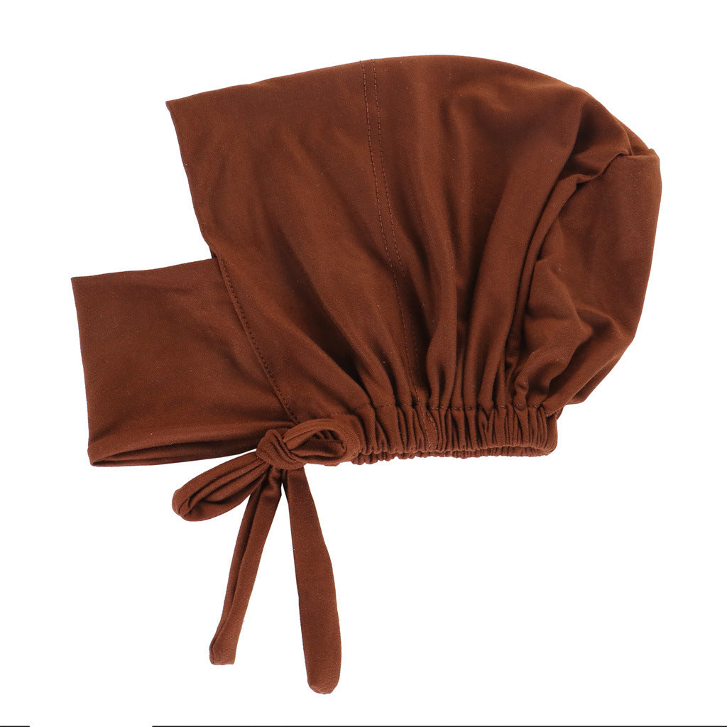 8022  Plain Polyester Adjustable Elastic Strap Closed Cap