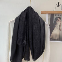 色 麻薄款 Plain Linen Lace Cotton Hijab - Color Option