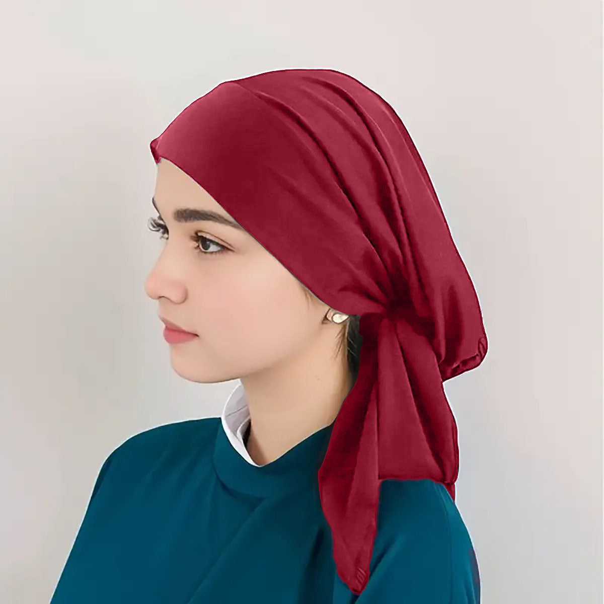 HD-01  Elastic band turban hat base cap baotou hat solid color hood