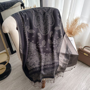 ZM001  Cashew Print Faux Cashmere Double-Sided Autumn Winter Scarf