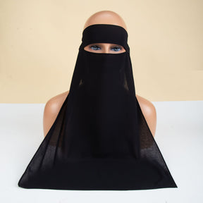 8.6-3  Plain Chiffon Hijab Face Niqabs Veil