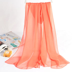 QWS05  Long Plain Chiffon Sun Protection Hijab