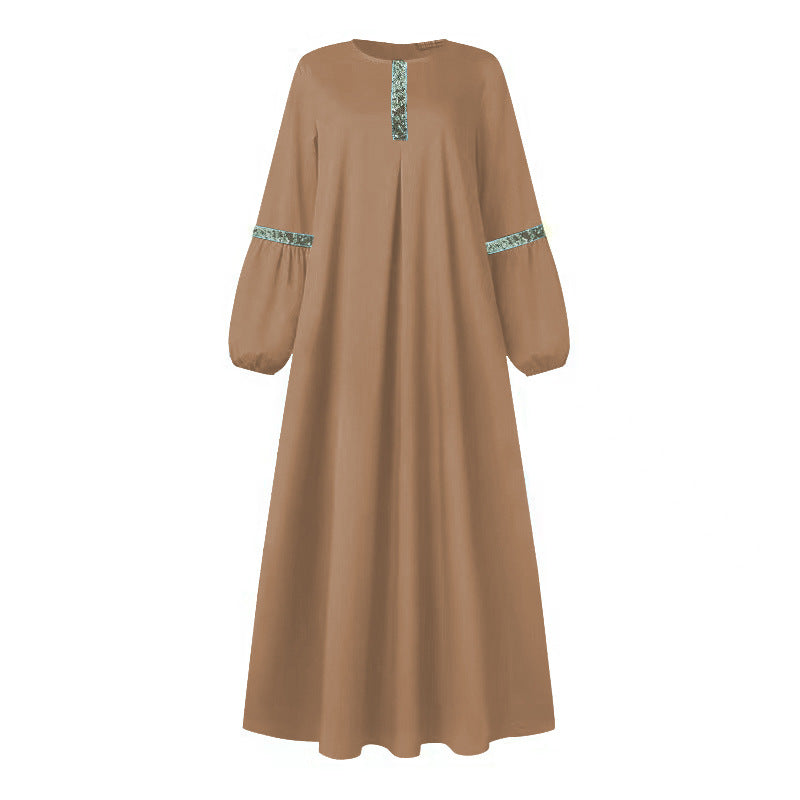 JR001  Sequin - fashionable sequin casual loose-fit long dress