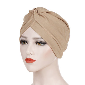 TJM-前后一针 plain hijab turban hat