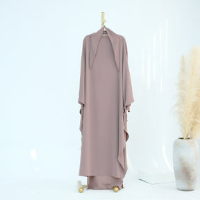 HJ931  Plain Nida Flared Khimar Hijab