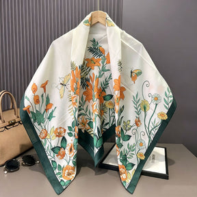 S11001  110*110 cm Printed Silk-Look Large Square Scarf