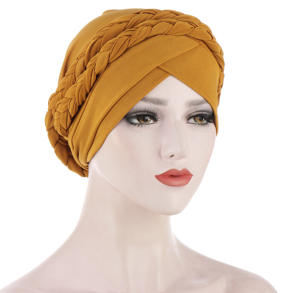 M04 fashion plain hijab turban hat