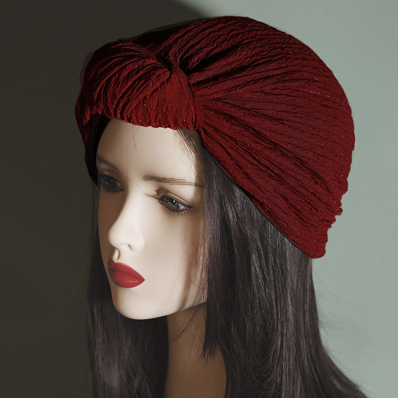 NJ-01 Fashionable turban hat solid color headscarf hat