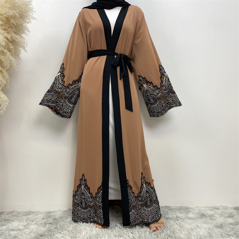 1962 Lace embroidery muslim abaya dress