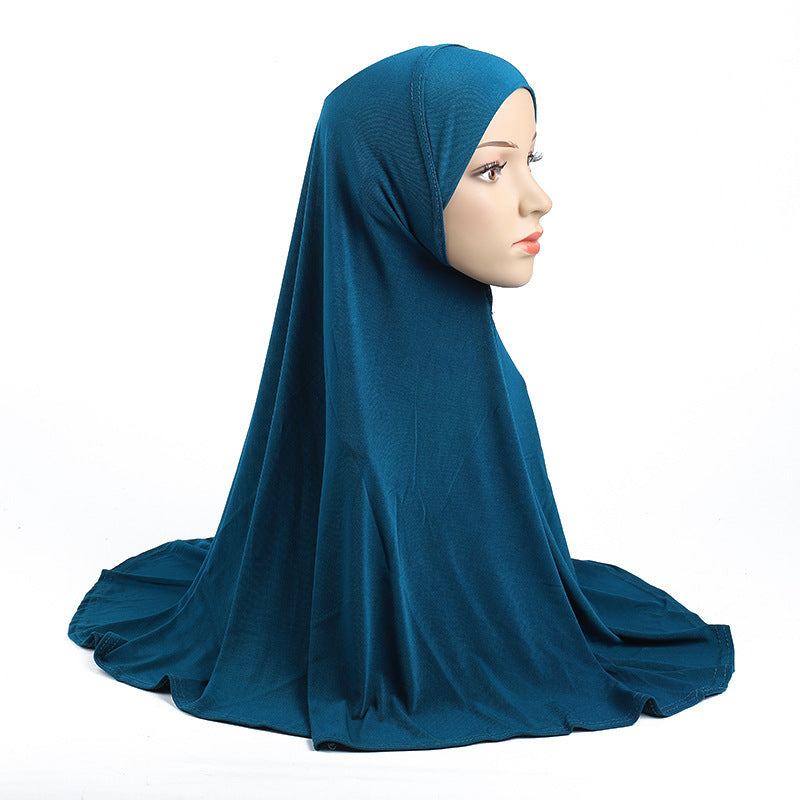 S45136 Solid color veil robe pullover headscarf