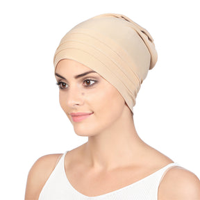 pleated plain hijab turban hat