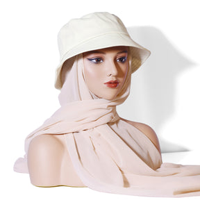 IUG-01  New fashion monochrome suit headscarf solid color chiffon plus fisherman hat scarf hat