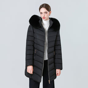 YAXF-8809  Women's Mid-Length Slim Winter Cotton-Padded Puffer Jacket