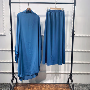 LR423  Swing solid color top + skirt two-piece set