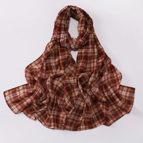 W-0022  Ditsy Floral Printed Pearl Chiffon Hijab