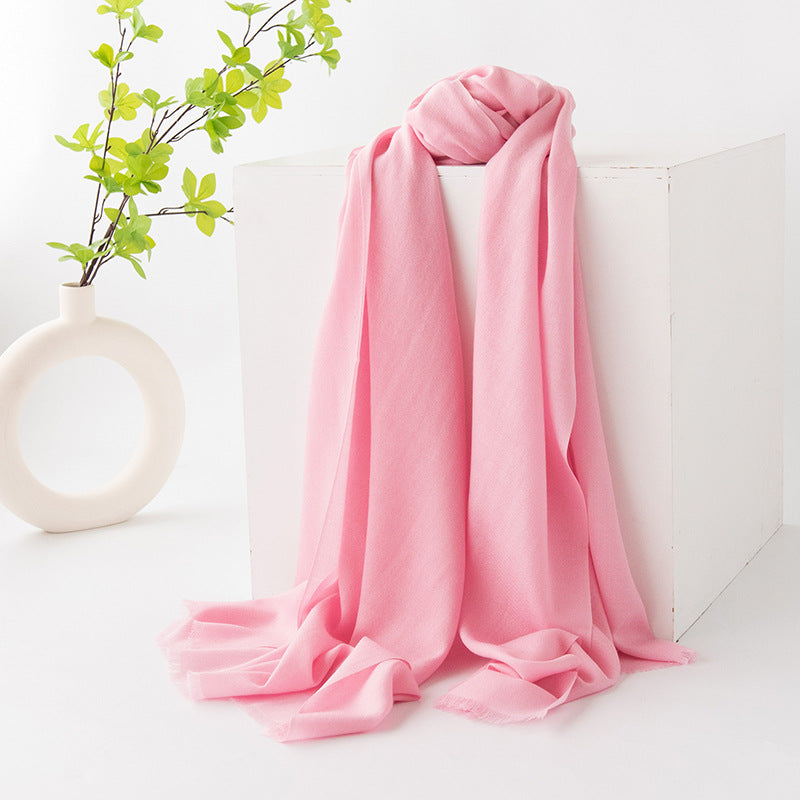 FHY24-7010 Solid color wool scarf hijab plain hijab/tudung winter scarf