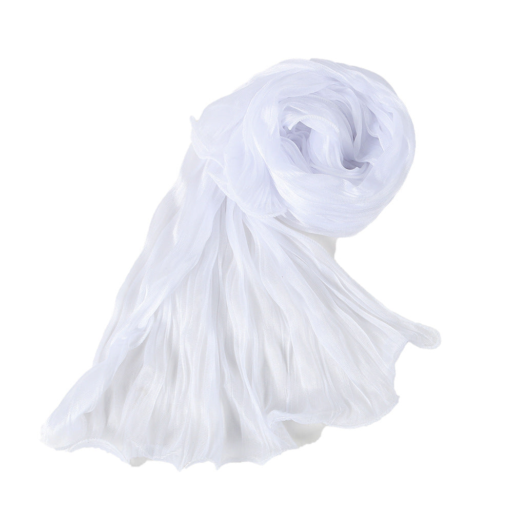 WJ090  Plain breathable bright silk bubble crepe hijab
