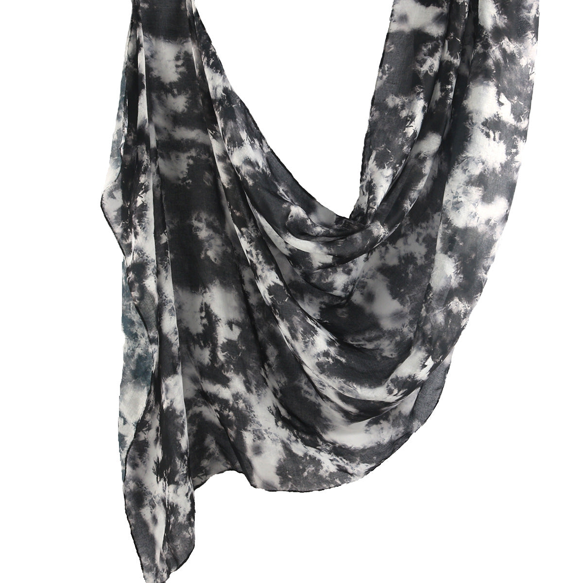 WJ001  Printed Tie-Dye Polyester Long Hijab