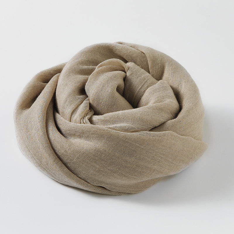 MM02 Women's solid color cotton and linen scarf