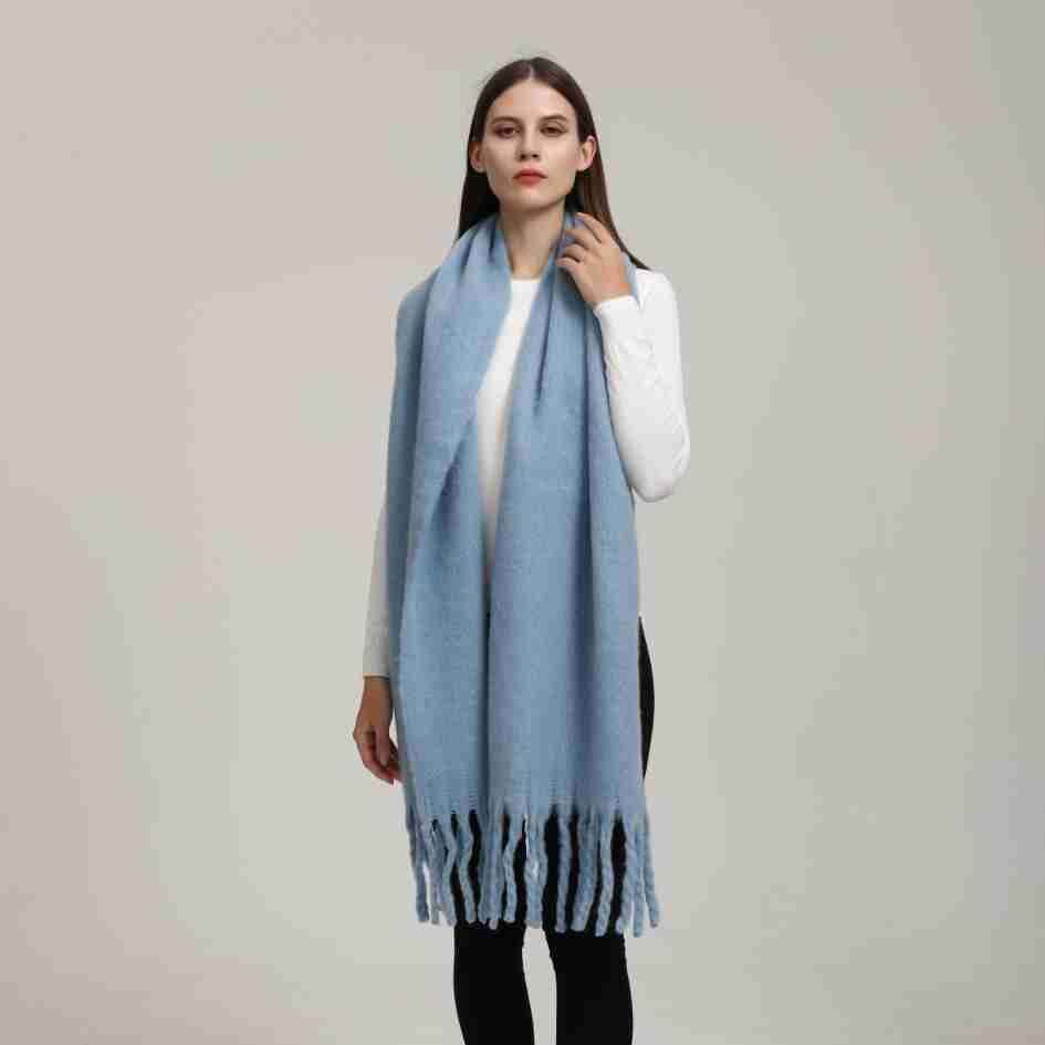 DJ004  Winter Warm Scarf - Plain & Elegant Tassels