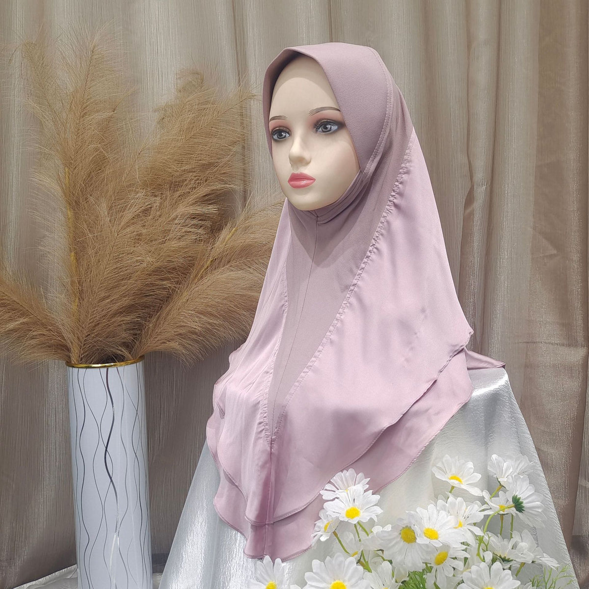 TD96-085  Crystal linen double satin hijab