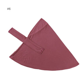 MSL022  Plain Modal Jersey Adjustable Undercap Hijab with Tie & Button Closure
